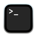 The Terminal app icon a console prompt.