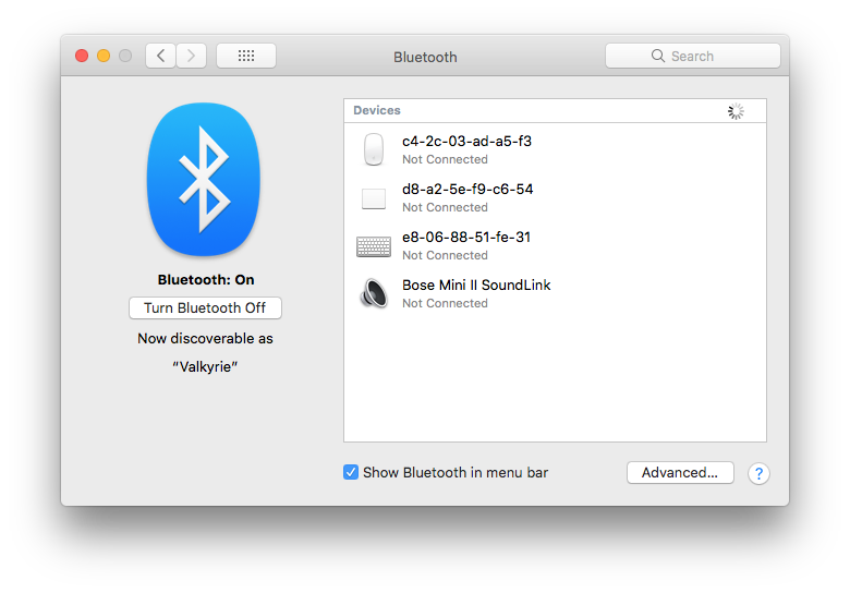 The Bluetooth Preference Pane